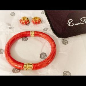 NIB ERWIN PEARL reversible “HUGS” Earrings+Bangle